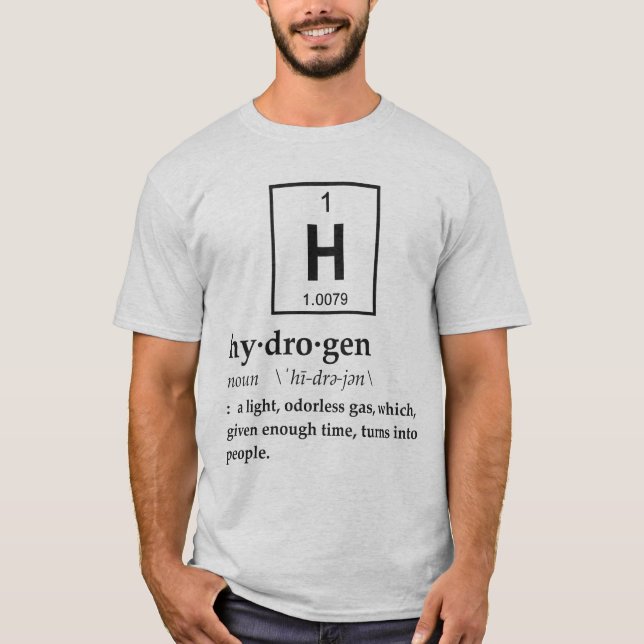 Definition des Wasserstoffs T-Shirt (Vorderseite)
