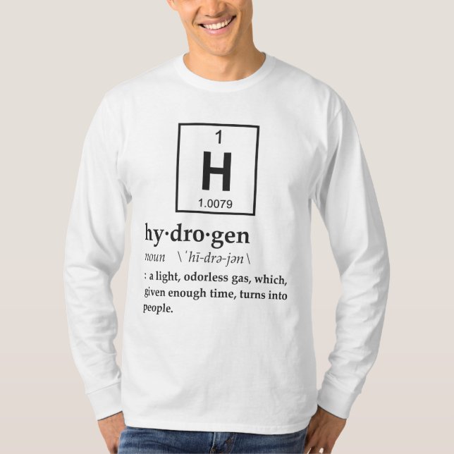 Definition des Wasserstoffs T-Shirt (Vorderseite)