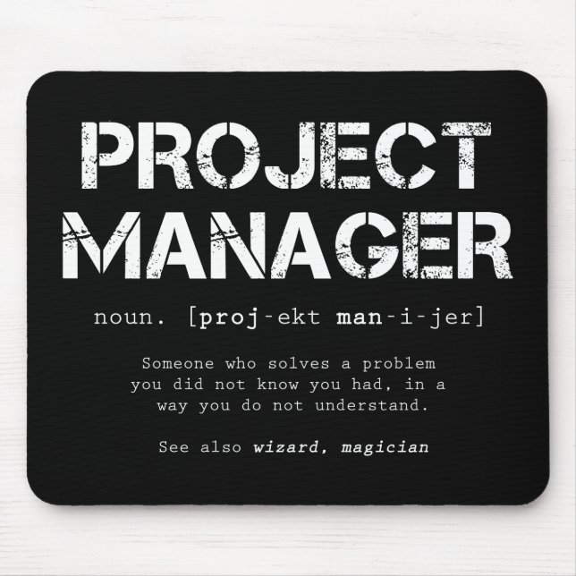 Definition des Wörterbuchs "Funny Project Manager" Mousepad (Vorne)