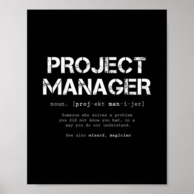 Definition des Wörterbuchs "Funny Project Manager" Poster (Vorne)