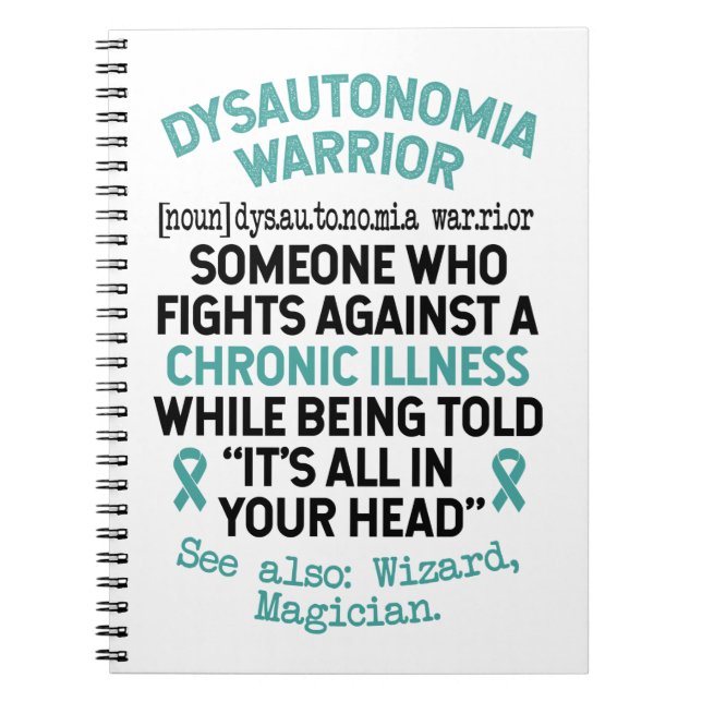 Definition Dysautonomie Krieger Notizblock (Vorderseite)