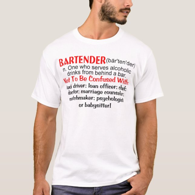 Definition eines Barkeepers T-Shirt (Vorderseite)