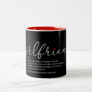 Definition eines Freundes Elegante Script Liebe He Zweifarbige Tasse