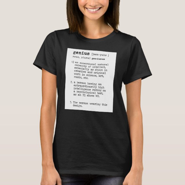 Definition eines Genius T-Shirt (Vorderseite)