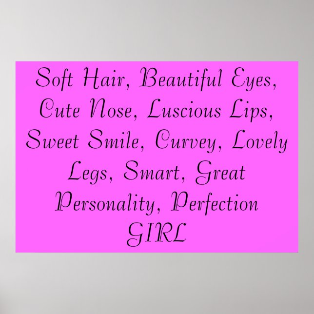 Definition eines Mädchens Poster (Vorne)