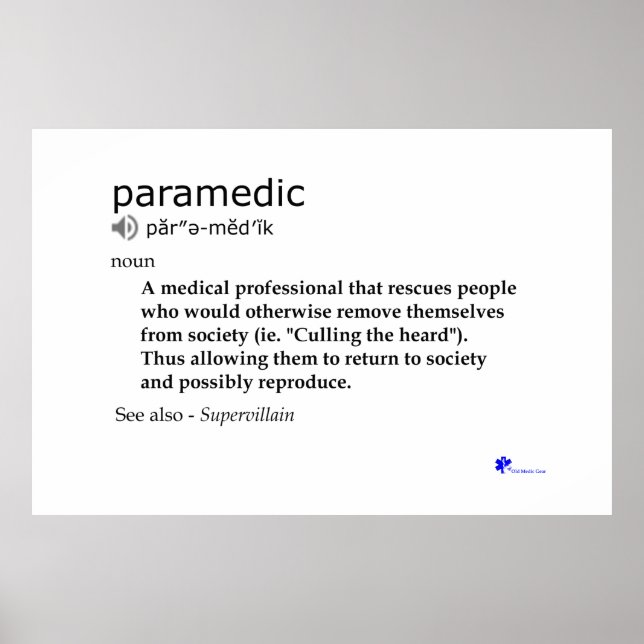 Definition eines Paramedic - Poster - Drucken (Vorne)