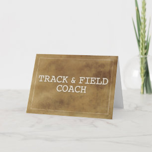 Definition einfacher Track- und Field Coach-Dankde Karte