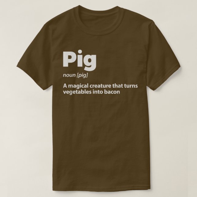 Definition Schweinefleisch Schweinehalter T-Shirt (Design vorne)