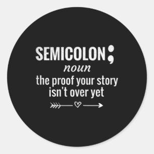 Definition Sensibilisierung Semicolon Suizidpräven Runder Aufkleber