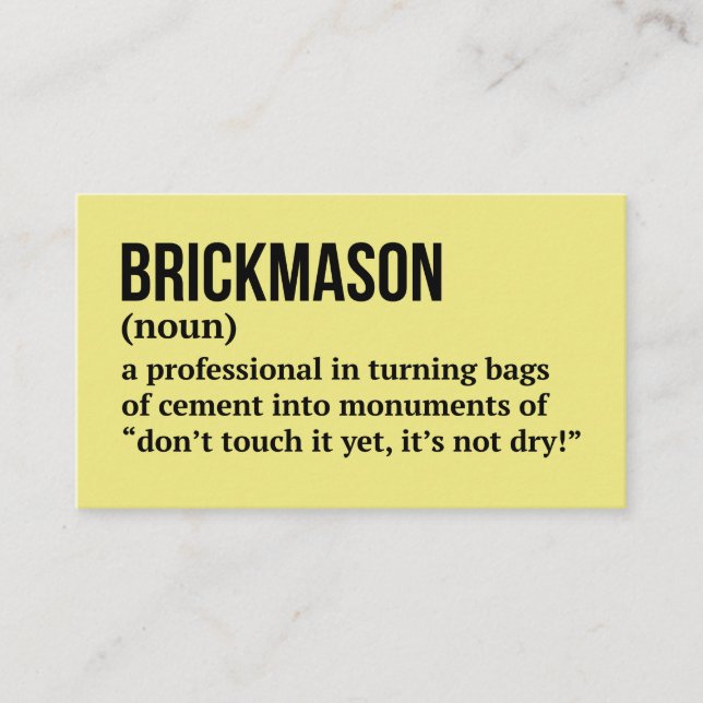 Definition-Spaß für Brick Builder Visitenkarte (Vorderseite)