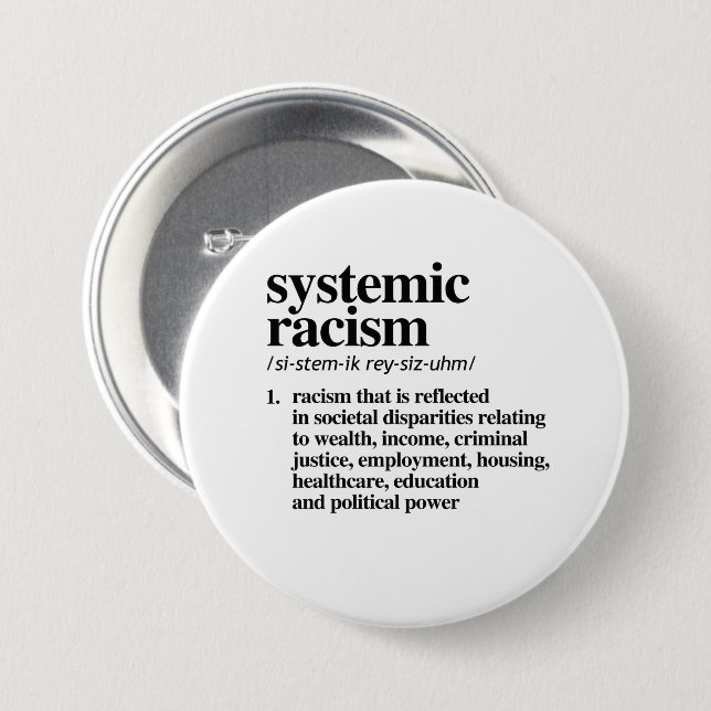 Definition systemischen Rassismus Button (Vorne & Hinten)