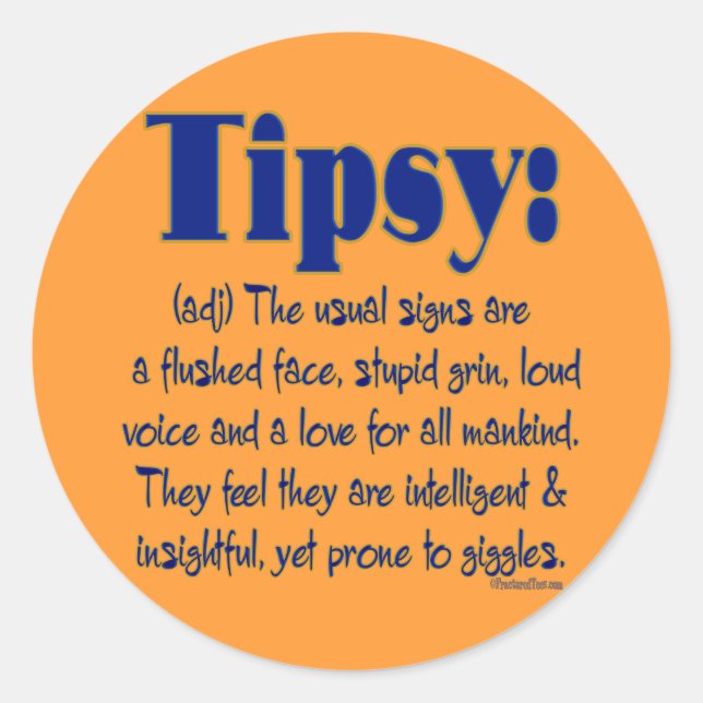 Definition Tipsy Runder Aufkleber (Vorderseite)