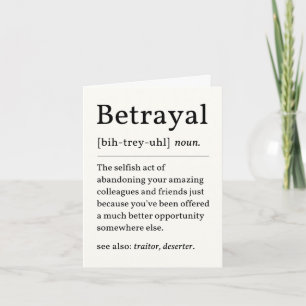 Definition Verrat Abschiedskarte Karte