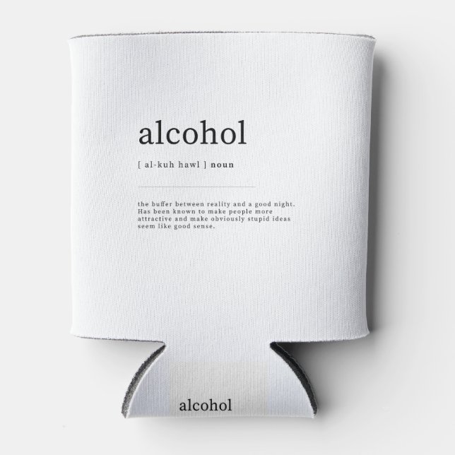 Definition von Alkohol: Wörterbuchdekor Dosenkühler (Vorderseite)