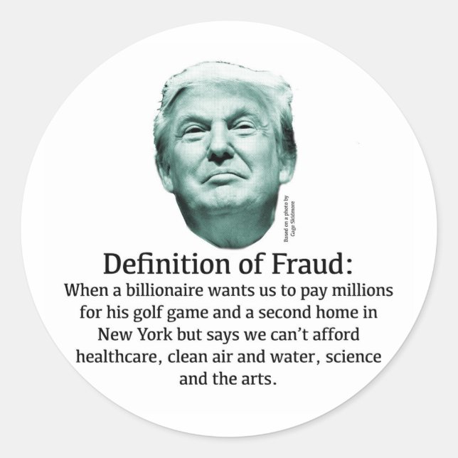 Definition von Betrug - TRUMP Runder Aufkleber (Vorderseite)