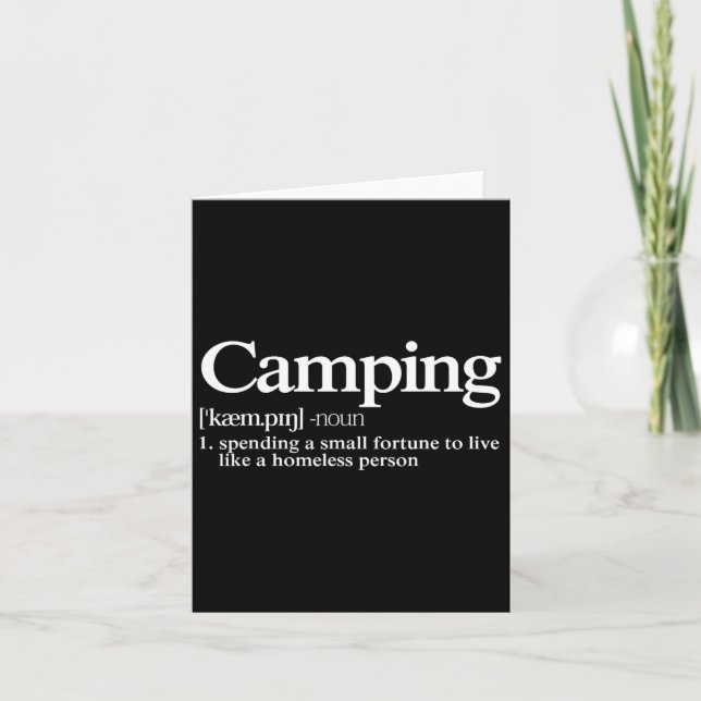 Definition von Camping - Sprichwort "Funny Camper" Karte (Vorderseite)