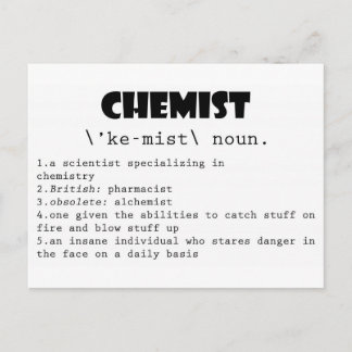 Definition von Chemist Postkarte