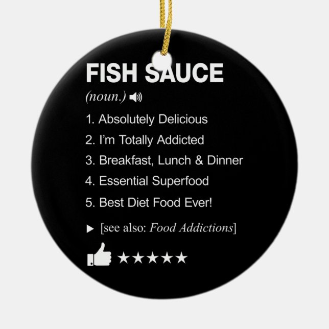 Definition von "Fischsauce": "Funny" Keramik Ornament (Vorne)