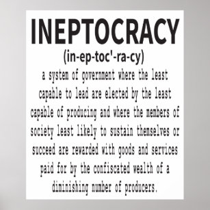 Definition von Ineptokratie - lustiges politisches Poster