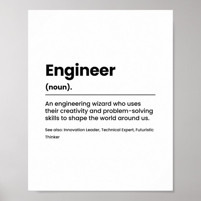 Definition von Ingenieuren Poster (Vorne)