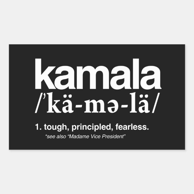 DEFINITION VON KAMALA RECHTECKIGER AUFKLEBER (Vorderseite)