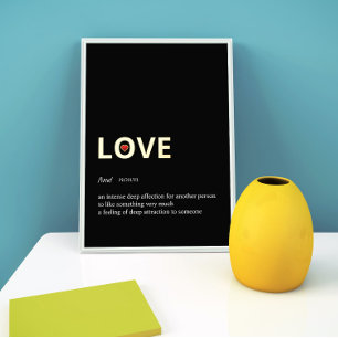 Definition von LOVE minimal schwarz gold Foliendrucke