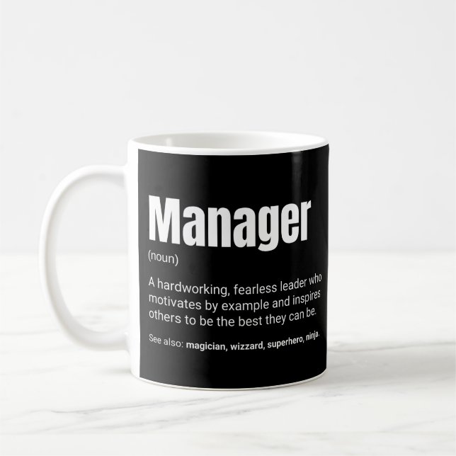 Definition von Manager und Boss Kaffeetasse (Links)