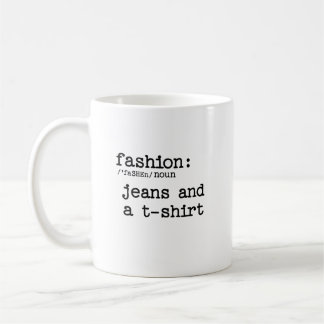 Definition von ModeJeans und T - Shirt Kaffeetasse
