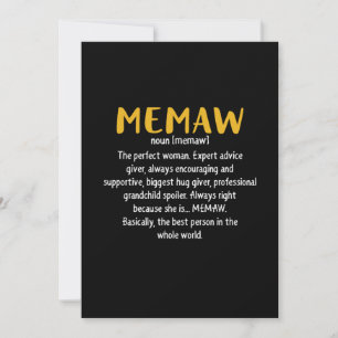 Definition von Mutter Art Memaw Feiertagskarte