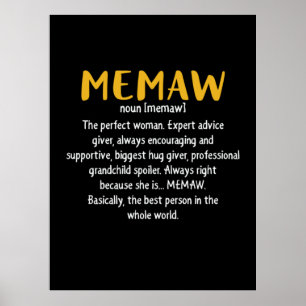 Definition von Mutter Art Memaw Poster