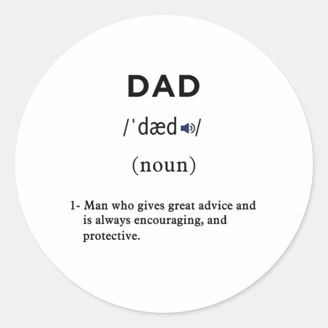 Definition von Papa Runder Aufkleber (Vorderseite)