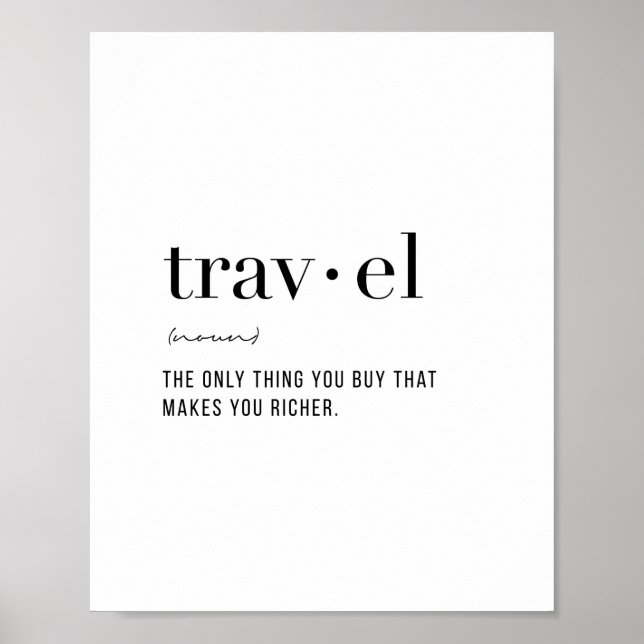Definition von Reisen Poster (Vorne)