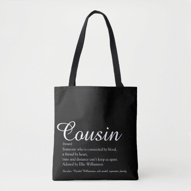 Definition von Schwarz-Weiß-Skript-Cousin Tasche (Vorderseite)