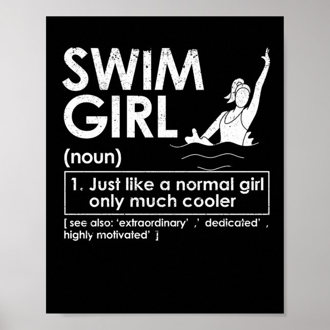 Definition von schwimmenden Mädchen lustiges Schwi Poster (Vorne)
