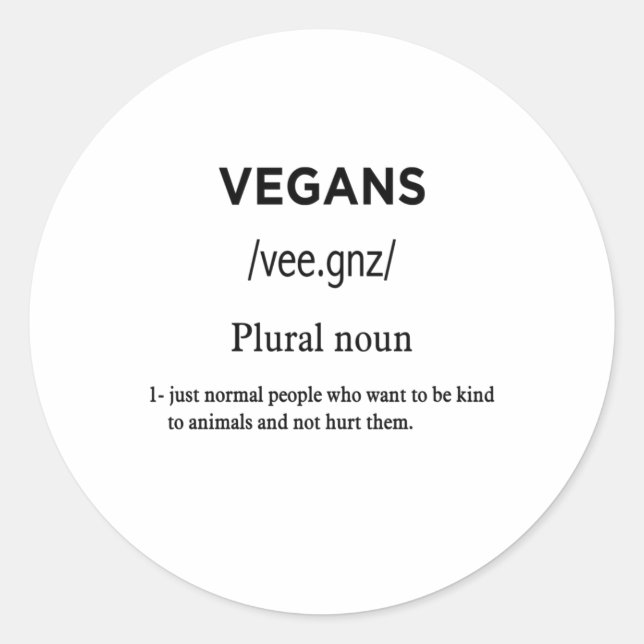 Definition von Veganen Runder Aufkleber (Vorderseite)