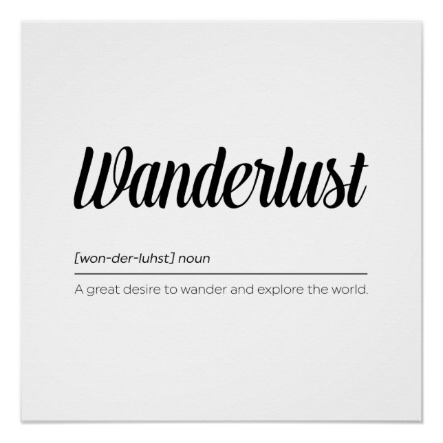 Definition von Wanderlust Poster (Vorderseite)