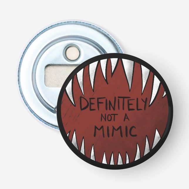 Definitiv kein Mimic D&D Gaming Geschenke Flaschenöffner (Vorderseite)