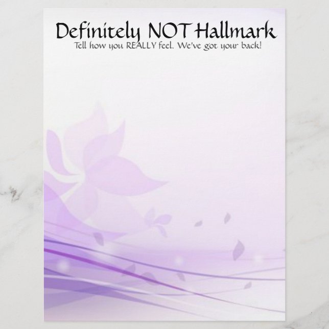 Definitiv NICHT Hallmark-Briefkopf Briefbogen (Vorderseite)