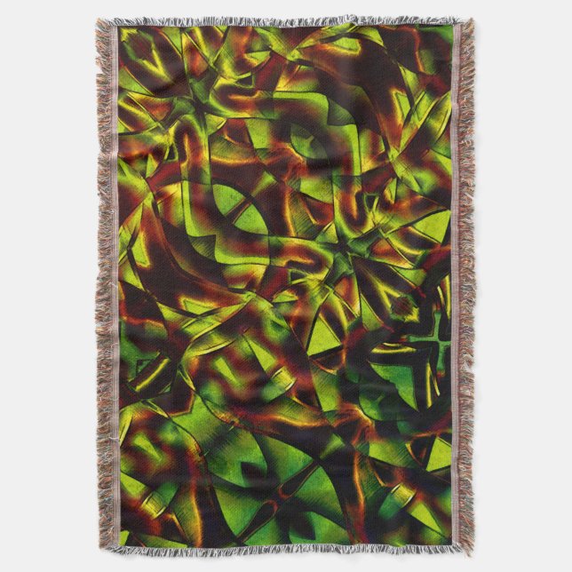 Deformierte Krawatte gebrannter, grüner Bänder Decke (Vorderseite Vertikal)