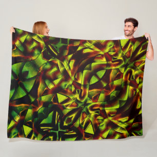 Deformierte Krawatte gebrannter, grüner Bänder Fleecedecke