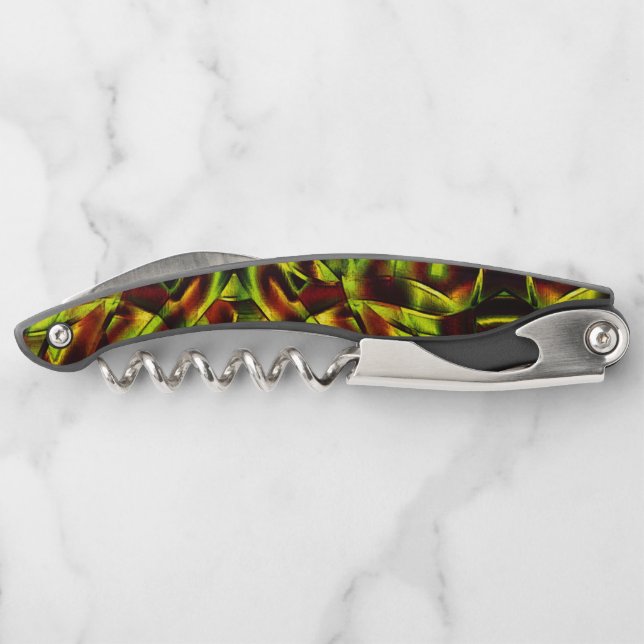 Deformierte Krawatte gebrannter, grüner Bänder Kellnermesser (Rückseite)