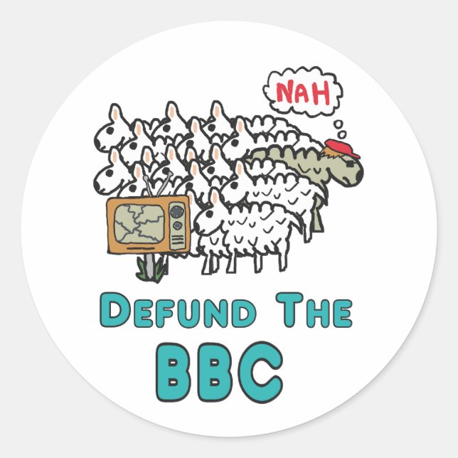 Defund der BBC Runder Aufkleber (Vorderseite)