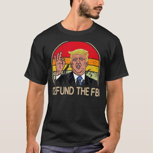 Defund the FBI Retro Bundesstaatlich Bureau Anti F T-Shirt (Vorderseite)