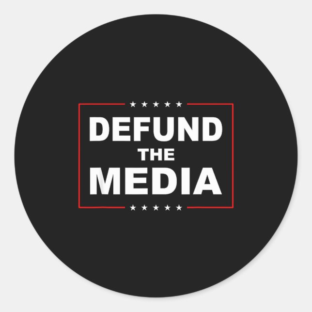 Defund The Media Stop Don't Suprt Fake News  Runder Aufkleber (Vorderseite)