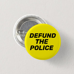 "Defund the Police", schwarz gelb Button