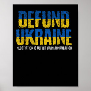 Defund Ukraine Anti-War Pro Peace Negotiation Ukra Poster