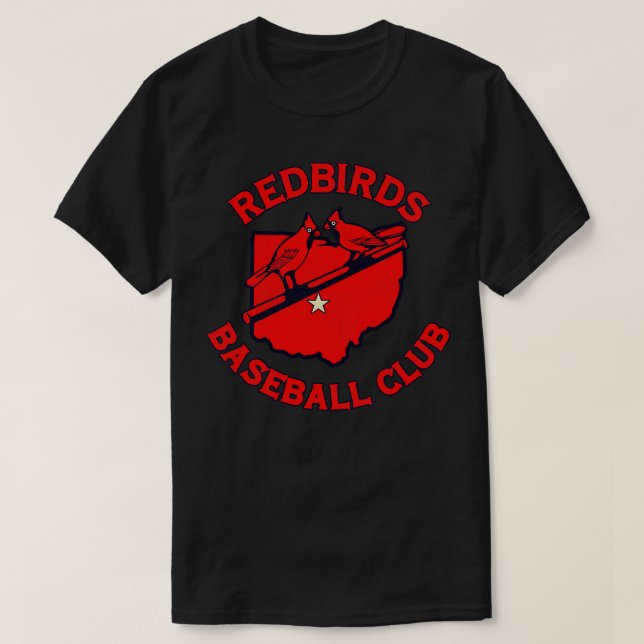 Defunktionierte Columbus Redbirds Baseball Team T-Shirt (Design vorne)
