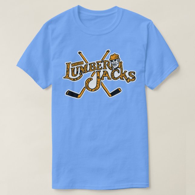Defunktionierte Muskegon Lumberjacks Hockey Team T-Shirt (Design vorne)
