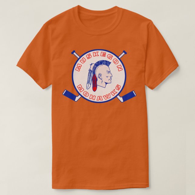 Defunktionierte Muskegon Mohawks Hockey T-Shirt (Design vorne)
