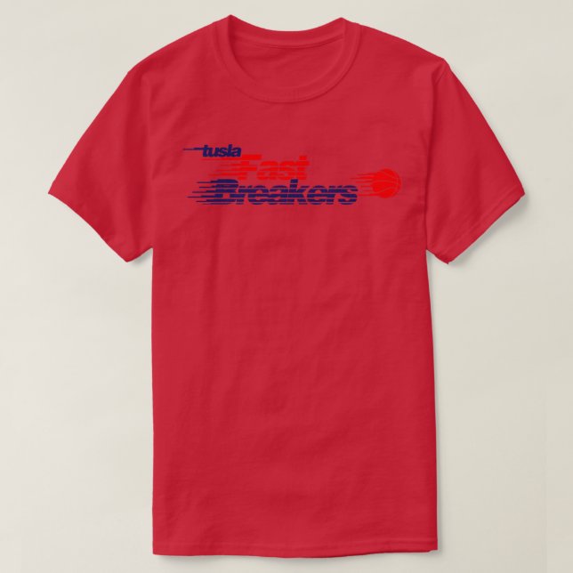 Defunktionierte Tulsa Fast Breakers Basketball Tea T-Shirt (Design vorne)